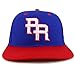 Trendy Apparel Shop PR 3D Embroidered Flatbill Snapback Cap with Puerto Rico Flag - Royal RED