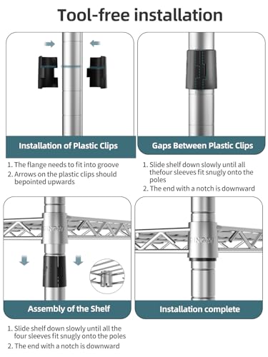 Singaye 5 Tier Storage Rack Wire Shelving Unit Storage Shelves Metal For Pantry Closet Kitchen Laundry 1000Lbs Capacity 23.2 Inch L X 13.4 Inch W X 59.1 Inch H Silver thumb #6