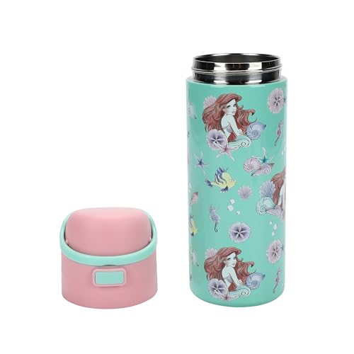 Image of The Little Mermaid Ariel & Flounder All-Over Print 24 Oz Stainless Steel Water Bottle