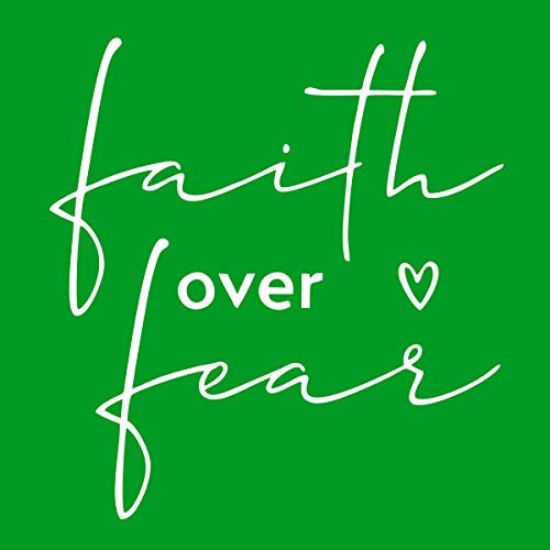 Image of Women's Regular Fit Faith Over Fear Cotton Printed Round Neck Half Sleeves Multicolour T Shirt. Pooplu, Trending, Text, Quotes Tshirts