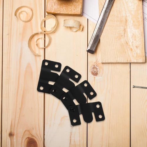 Image of TEHAUX Stainless Steel Interlocking Picture Frame Hanger Heavy Duty Flush Mount Brackets with Screws for Wall Art Display Reliable Furniture Connector for Headboards and Couches Black