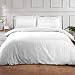 Dreamscene – hermoso satén edredón y almohada juego de cama, blanco, Super...
