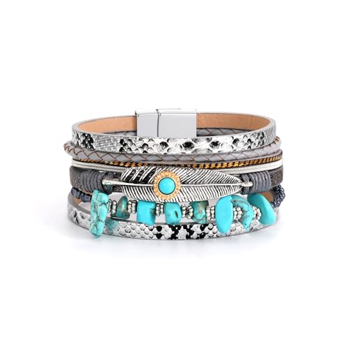 Image of Bracelets for Women, Gifts for Mom Her Christmas Gift 2026 Leather Bracelets for Women Birthday Gift for Daughter Inspirational Wrap Bracelet Sister Friend Teen Girl Gift Layered Stocking Stuffers Jewelry