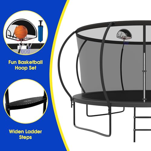 Skyup 2024 Upgraded 8 10 12 14 15 16 Ft 1500Lbs Tranpoline For Kids And Adults With Light+Sprinkler+Socks thumb #5