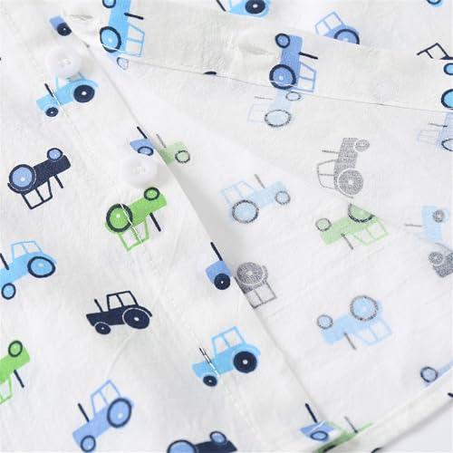 Toddler Girls Button Up Shirts Kids Cute Cartoon Summer Short Sleeve Dress Shirts Infant Boys Basic Tops Blouse with Pockets3
