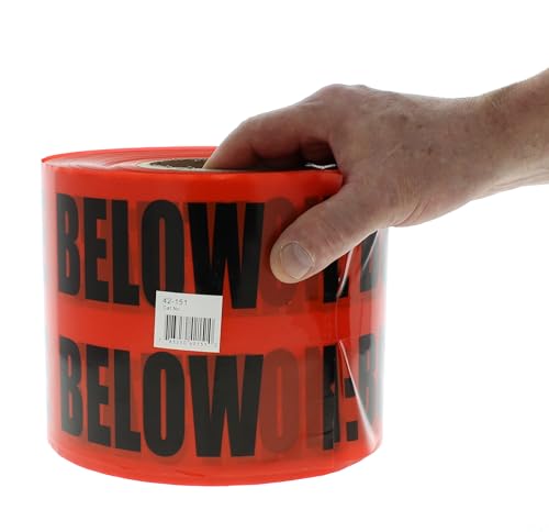 Image of Ideal Industries Non-Detectable Underground Tape Caution Buried Electric Line Red 6 in. x 1000 ft.