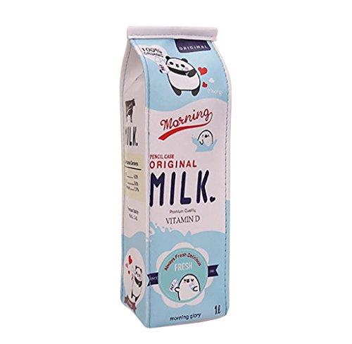 Preisvergleich Produktbild Amcool Niedlich Milch Bleistifttasche Federmäppchen für Kinder Himmelblau