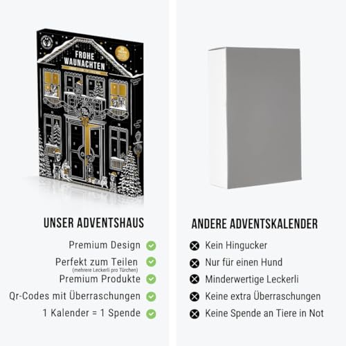 Tales & Tails Adventskalender für Hunde 24 Türchen - perfekt für eure Bindung in der Vorweihnachtszeit - Leckerli, softes Trockenfutter, funktionale Snacks