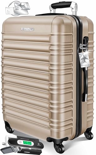KESSER® Valise de voyage rigide avec pèse-bagage + étiquette à bagages trolley valise à...