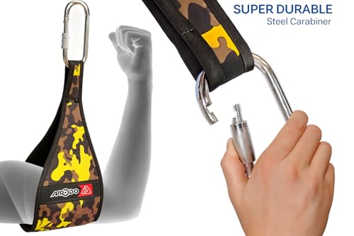 Image of APRODO Heavy Duty Pair For Pull Up Bar Hanging Leg Raiser Fitness With Big D-Ring Steel Quick Connectors, Superb Arm Padding For Abdominal Training Workout Equipment (GREEN CAMOUFLAGE)