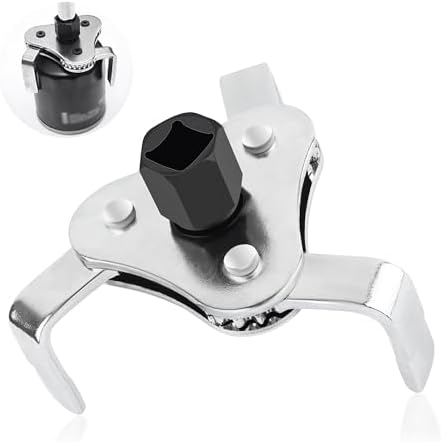 carleef Adjustable Oil Filter Wrench Tool,3 Jaw 2 Way Oil Filter Remover Tool from 2-1/2 Inch to 4.5 Inch,Universal Car Accessories Oil Filter Tool for Most Cars Trucks