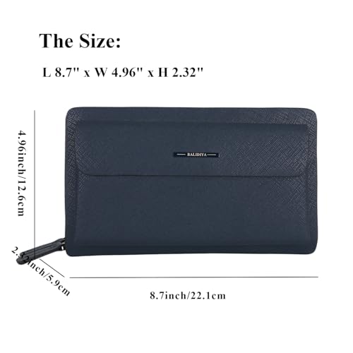 Leather Men Clutch Purse Bag Wallet Card Holder Business 2 Zipper2