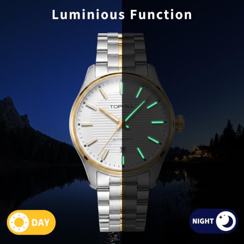 Image of TOPHILL Men Watches Automatic Mechanical Watches - Dive, GMT, Chronograph & Dress Styles | 316L Stainless Steel, Sapphire Crystal, Ceramic Bezel | 5ATM-300M Waterproof with Super Luminous | Classic Business & Sport Casual