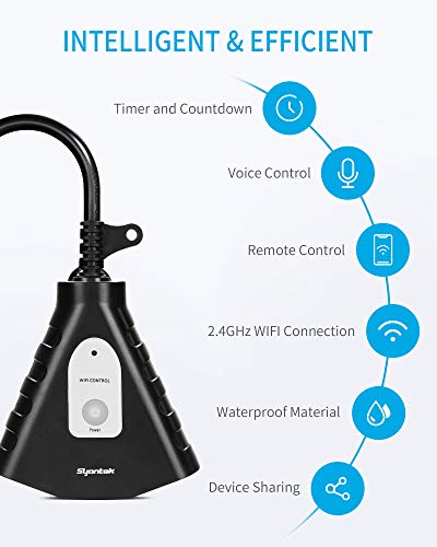Syantek BHC1804-WIFI Outdoor Wifi Outlet, Smart Outdoor Plug thumb #1