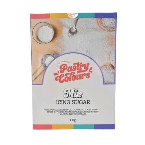 PASTRY COLOURS, Icing Sugar, Preparado en Polvo de Azúcar Glas Refinado para Repostería, Glaseado, Buttercream o para Fondant Profesional, Preparado de Azúcar en Polvo - 1 kg
