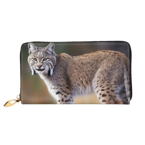 Wild bobcat Women's Wallet Large Capacity Credit Card Holder Zip Phone Clutch Ladies Travel Purse
