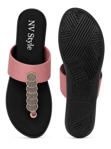 Image of Women's and Girls Synthetic Flat Slippers Comfortable Casual Sandals Comfortable Footwear for Office Casual Daily Use 1 Pair