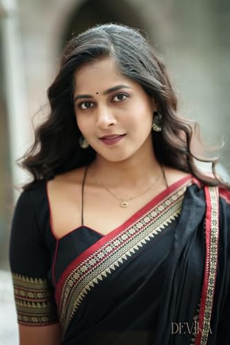 Image of DEVIKA TEXTILES Black Gouthami Narayanpet Pure Cotton Saree | Lightweight & Elegant Saree for Women