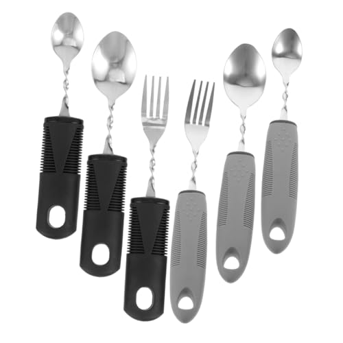 NAMOARLY Elders Adaptive Scoop Bowl Large Handled Utensils Elderly Plate Weighted Silverware Disabled People Gadgets Dishwasher Safe