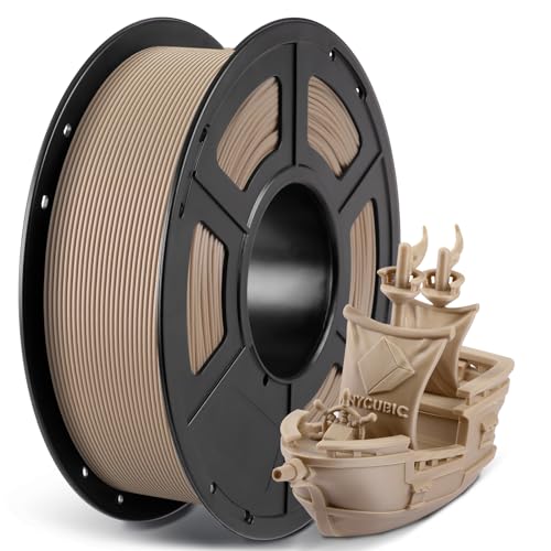 ANYCUBIC Filamento PLA, 1,75mm 1kg Filamento de Impresora 3D PLA, Filamento Material de Impresión 3d, Envasado al Vacío, Carrete Limpio, Color Madera