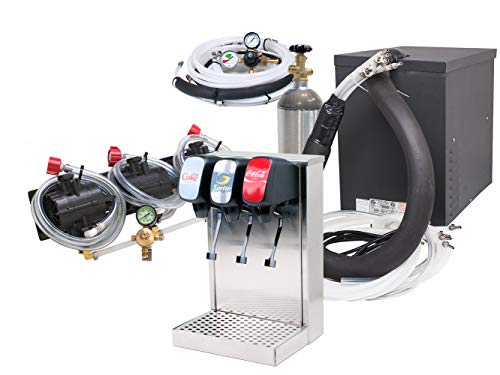 3-Flavor Home Soda Fountain Tower System with Compact Remote Chiller