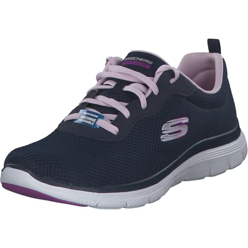 Skechers Damen Flex Appeal 4.0-Brilliant V Sneaker, Navy Mesh/Lavender Trim, 43 EU