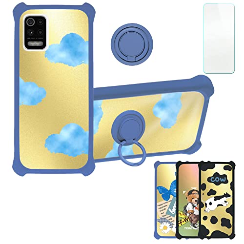 Aroepurt Funda para LG K62 Funda Compatible con LG K62 Case Carcasa [con 9H Dureza HD Protector Pantalla] PC + Silicona Soporte DJL-LSY