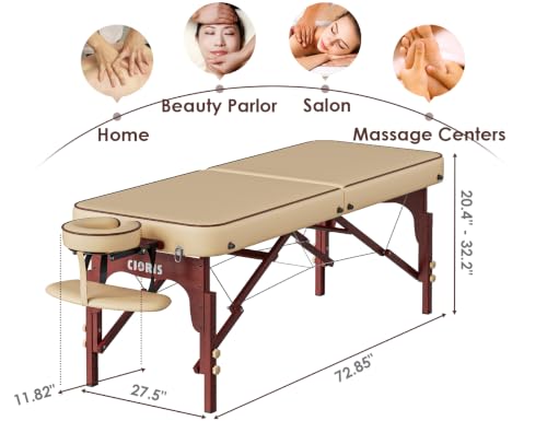 Image of CLORIS 84 inch Professional Massage Table 2 Section Portable Hold Up to 1100LBS