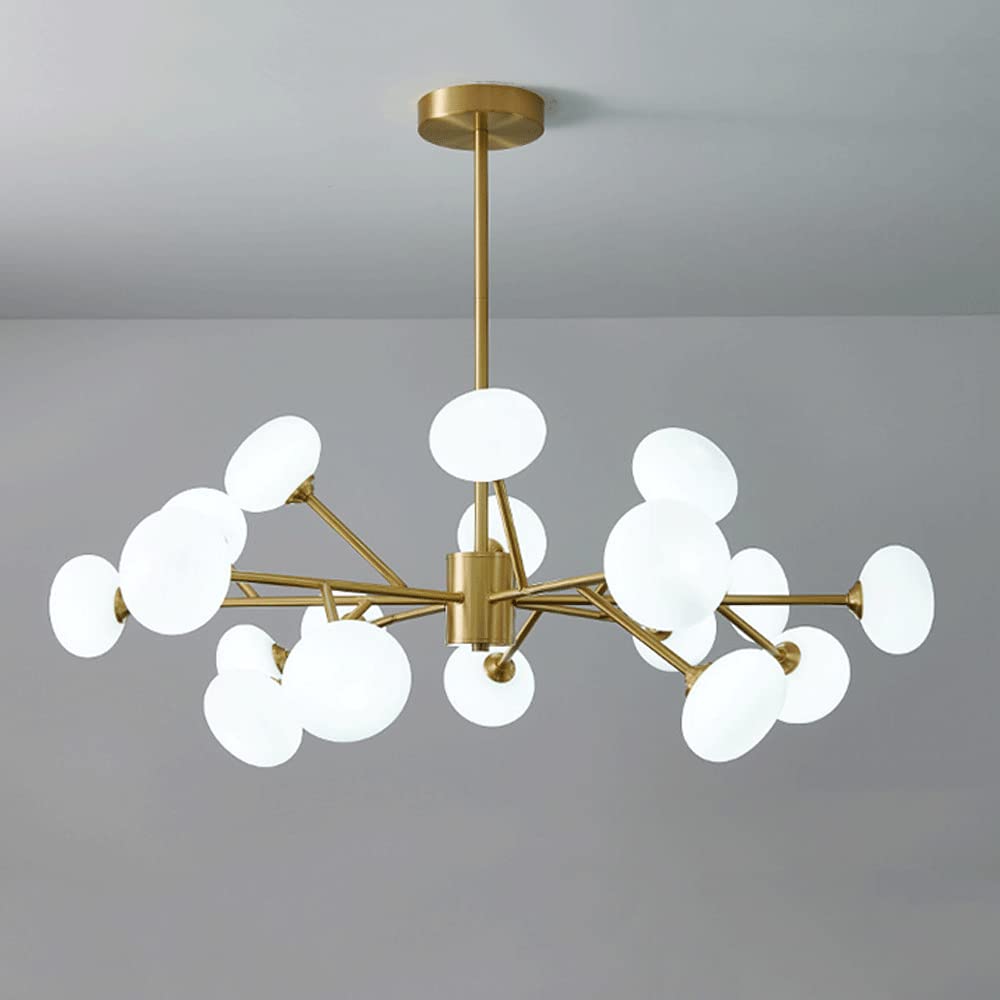 SYAXVOM Light Luxury Brass Chandelier Ceiling Decorative Lighting Pendant Fixtures, Living Room Bedroom Dining Hanging Chandeliers, G9 Base, Height Adjustable