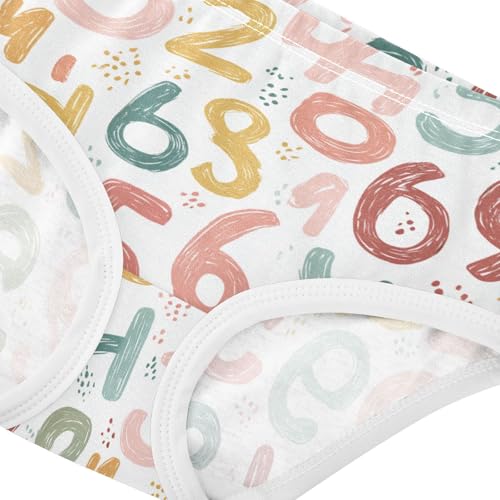 Wusikd Numbers Girls' Underwear Cotton Girls Briefs Soft Toddler Underwear 2T4