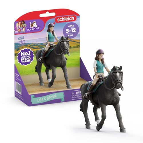 Schleich Horse Club - 6 PC Lisa and Storm Playset - With Western Rider Action Figure and Horse Figurine - Kids Ages 5+