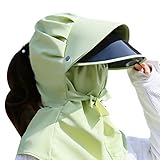 MisFox Cappelli da Sole Donna Estate Cappuccio di Protezione, UPF 50+ Cappello Estivo para Sole con Visiera Protettiva Rimovibile per attività All