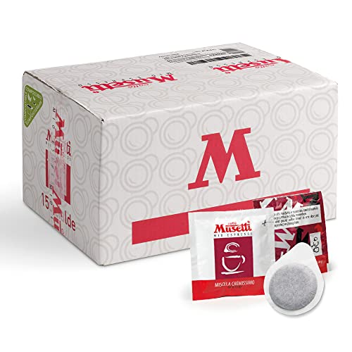 Caffè Musetti, 150 Cialde Caffè Compostabili Miscela Cremissimo, Miscela dal Gusto Intenso e Bilanciato, In Carta Filtro 44 mm