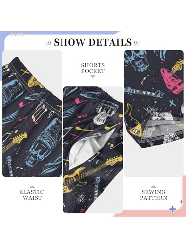 Rock Guitar Music Abstract Style Boys Pants for Kids Jogger Pants with Pockets S4