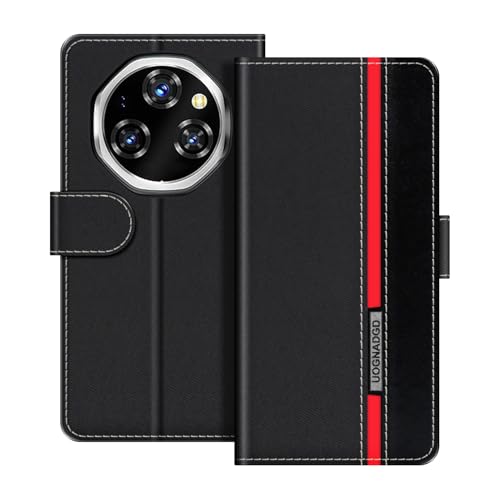 UOGNADGD ���U�[�P�[�X Oukitel WP55S �Ƃ̌݊������� �}�O�l�b�g���t���b�v�J�o�[ �X�^���h���J�[�h�z���_�[�t�� �Ռ��ی�Ή� (�u���b�N)