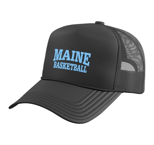 University of Maine Black Bears Maine16 Trucker Hat with Adjustable Mesh Back, Black