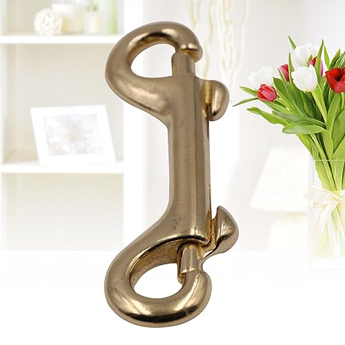 VILLCASE Carabiner Hook, Snap Hooks Brass Double Ended Bolt Trigger Chain Clips 3.5 Inch for Diving Pet, Bag, Keychains - Image 3
