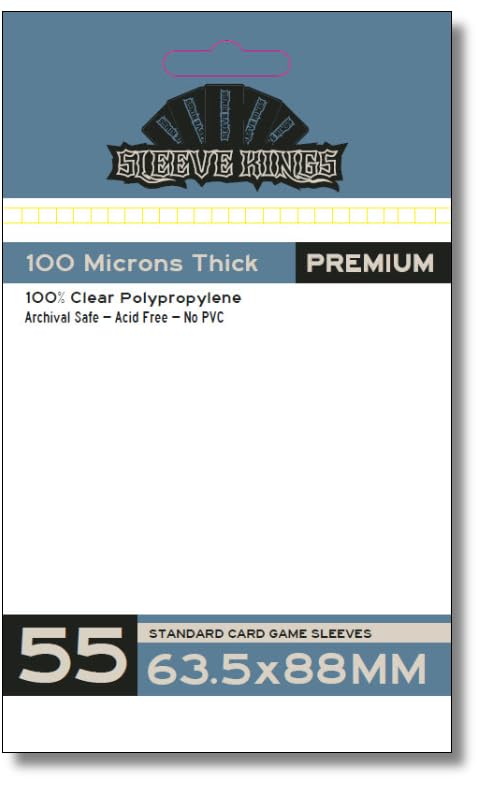 Amazon.com: Sleeve Kings Standard Card Game Sleeves (63.5x88mm) 100 Microns,  Pack of 55 : Toys & Games