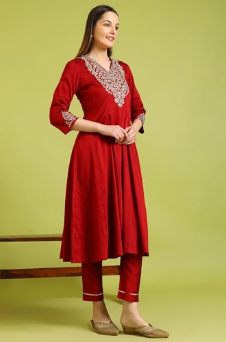 Image of W for Woman Zari Embroidered Anarkali Kurta