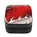 Organisateur De Bijoux Portable Cerfs Volants Sur Fond Rouge Noël Boîte De Rangement Pour Bijoux Pour Femmes Et Filles