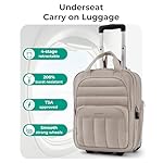 BAGSMART Small Underseat Carry on Luggage with Wheels, 16-inch Small Under Seat Luggage, Lightweight Travel Luggage Travel Suitcase for Women, Personal Item Bag, Brown - Image 4