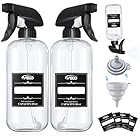 Veco 10oz Spray Bottle with Adjustable Nozzle, 360° Water Spray Bottles for Cleaning Solution, Plastic Spray Bottles for Hair Cooking Plant Pet, No Leak and Clog (2 Pack & Foldable Funnel)