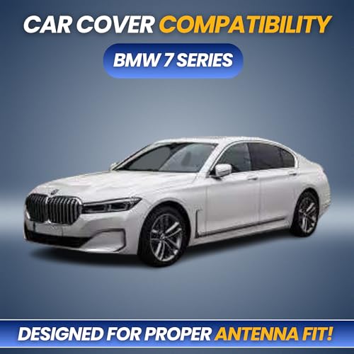 Image of Premium 100% Waterproof Car Cover for BMW 7 Series 2023-2026 Moldels All-Weather, UV & Dust Protection | Heavy-Duty 3-Layer Fabric | Custom Fit with Mirror & Antenna Pockets | Navy Blue