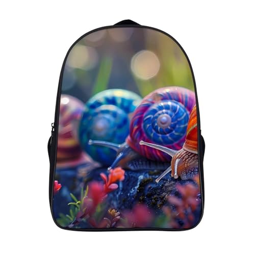 Spring Snails Funny 16 Inch Backpack for Men Women Casual Daypack with 2 Compartment for Travel Work