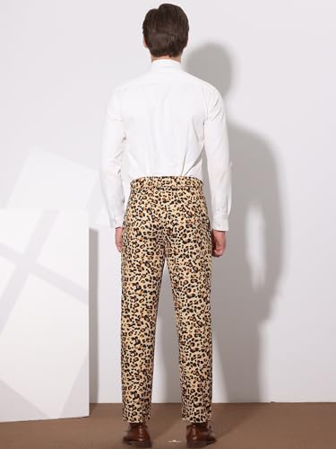 Pantalon de ville imprimé géométrique coupe plate pour homme élégant