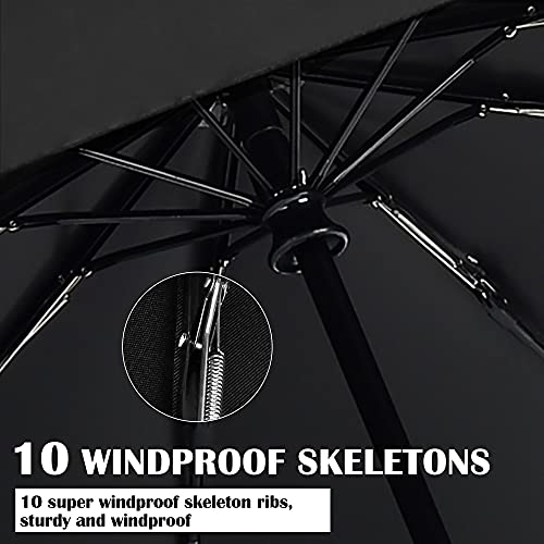 Dorriso Luxury Men Folding Umbrella Automatic Open Close Imitation Wood J-Handle Compact Business Windproof Travel Umbrella J-Handle Yellow #TOP4