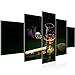 Runa Art - Bilder Alkohol Poker 200 x 100 cm 5 Teilig XXL Wanddekoration Design Gr&uuml;n 502251c