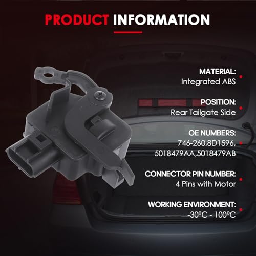 Image of CCIYU Trunk Latch Lock Actuator for Jeep Grand Cherokee 1999-2004 | Rear Tailgate Lock Latch Actuator for 746-260,8D1596,5018479AA,5018479AB,5086388AA
