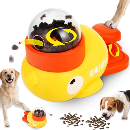 Hoewphofly Giocattolo a forma di anatra per cani, Distributore di Snack per Cani e Gatti, Giochi Interattivi per Cani, Anti -Ingozzamento, Materiale Sicuro BPA-Free, Facile da Pulire