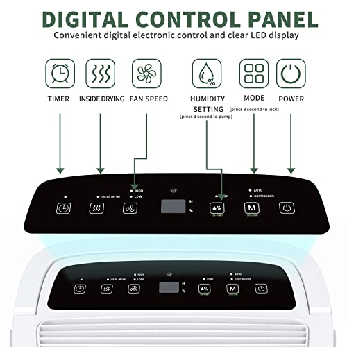 Image of Shinco 7,000 Sq.Ft Energy Star Dehumidifier with Pump and WIFI, Ideal for Large Industrial Rooms and Home Basements, Efficient Moisture Removal and Humidity Control, 1.85 Gallons Water Tank